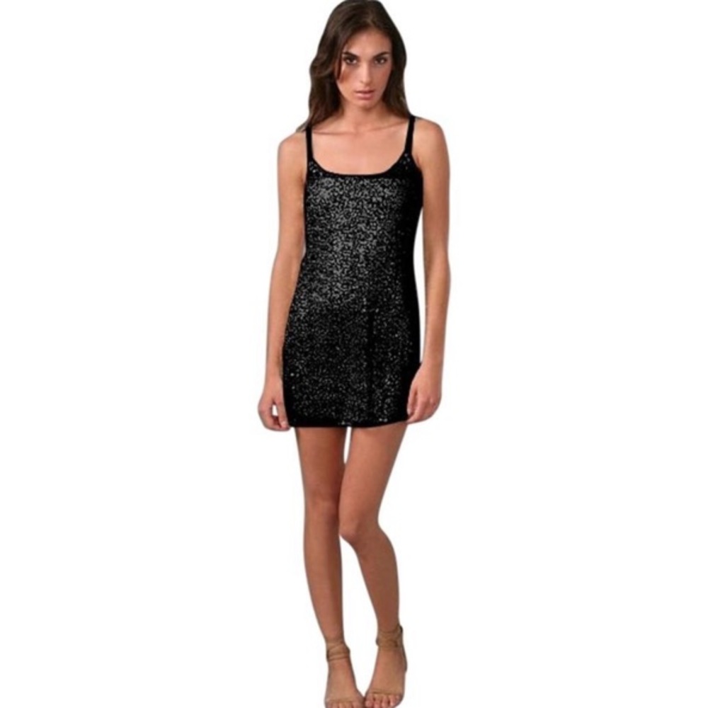 Free people black sequin slip